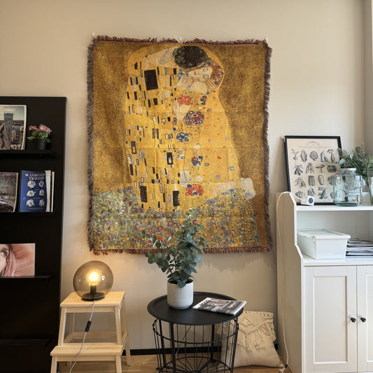 The Kiss Austrian gold thread Gustav Klimt tapestry
