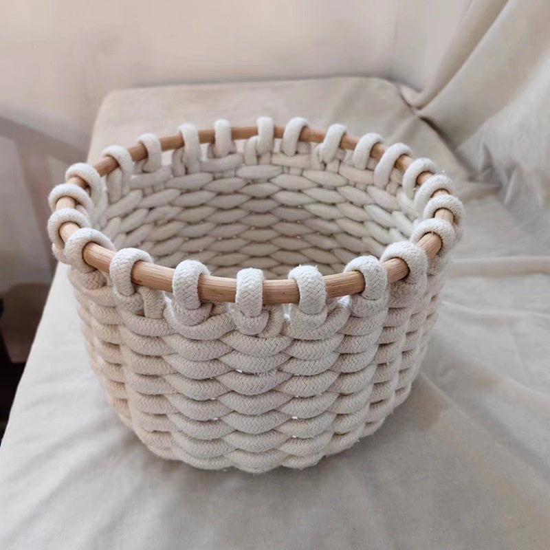 Handwoven Artistic Storage Basket: Versatile Organizer for Desk, Plush Toy Holder, Home Decor Accent - Handcrafted Woven Basket for Tidy Spaces