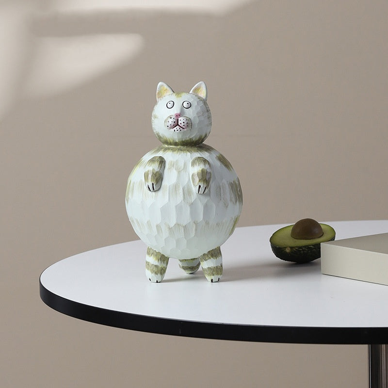 Innovative Abstract Fat Cat Desktop Ornament: Whimsical Feline Charm for Your Workspace - Unique  Discovery for Playful Décor