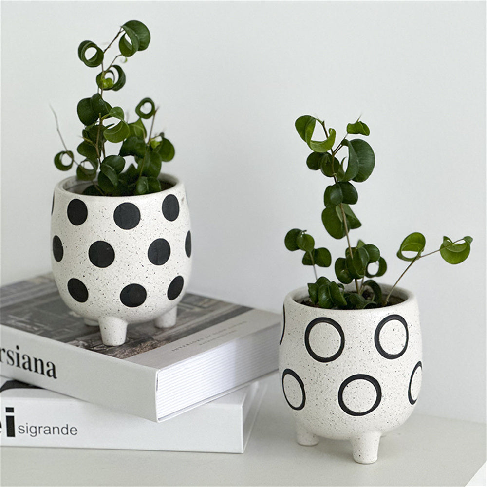 Adorable Hand-Painted Ceramic Flower Pot with Legs: A Charming Addition to Your Home Garden Decor Collection