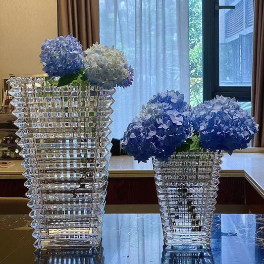 PickMeYA Crystal vase Heavy Duty Glass vase Decorated Living Room Bedroom Kitchen Table Wedding Party Decoration,Flower vase Ornaments