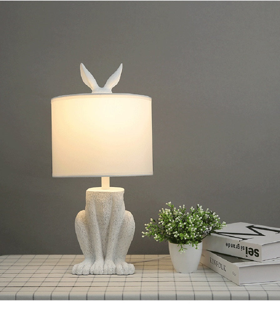 PickMeYA Golden Rabbit Table Lamp - Modern LED Design, 9.84 x 19.69 inches - Creative Bunny Desk Light for Bedside, Dining, Office - 4 Colors Available