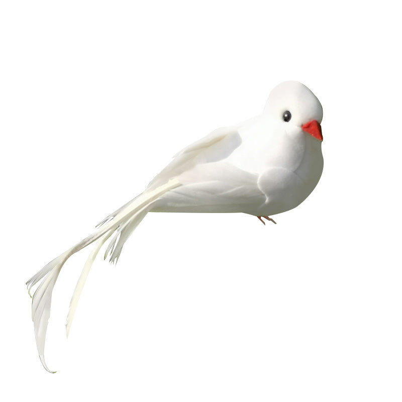 Simulation Bird Feather Decorations: Perfect for Gardening, Home Decor, Photography Props, and Christmas Decorations, Set of 12 White Birds