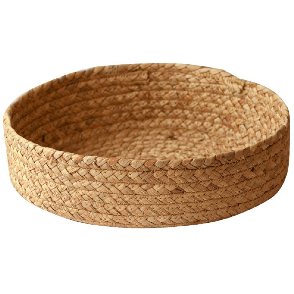 PickMeYA Woven Storage Basket for Fruits, Snacks, and Bathroom Sundries - Round Tray Basket for Organizing Fruits, Bread, Gifts, and More