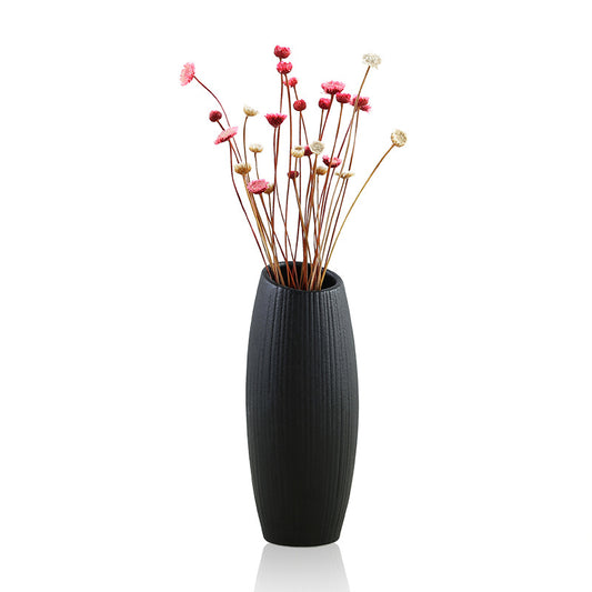PickMeYA European Ceramic Vase: Minimalist Elegance for Dried Flowers and Sophisticated Office or Home Decor, Ideal for Wine Cabinets, Desktops, and More in Chic Black
