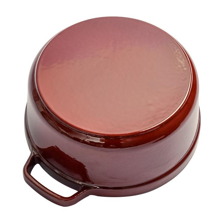 PickMeYA Enameled Cast Iron Pot: Versatile 9.45-Inch Soup Pot with Non-Stick Interior, Lid, and Sturdy Handle for Heavy-Duty Casserole Cooking
