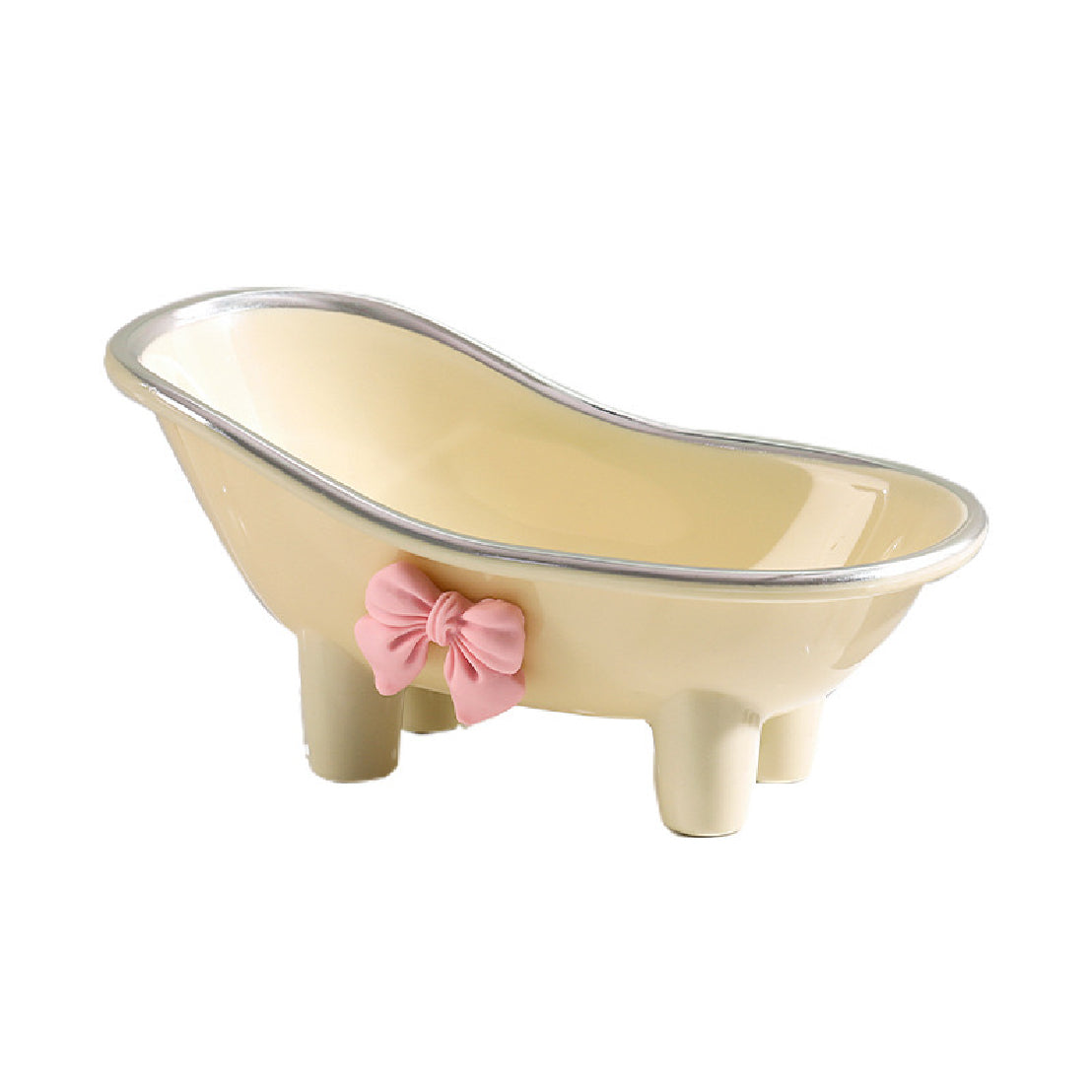 2-Pack Bathtub Soap Holder, Cute Bow Soap Dish Bathroom Countertop Drain Soap Box, Hamster Bathtub