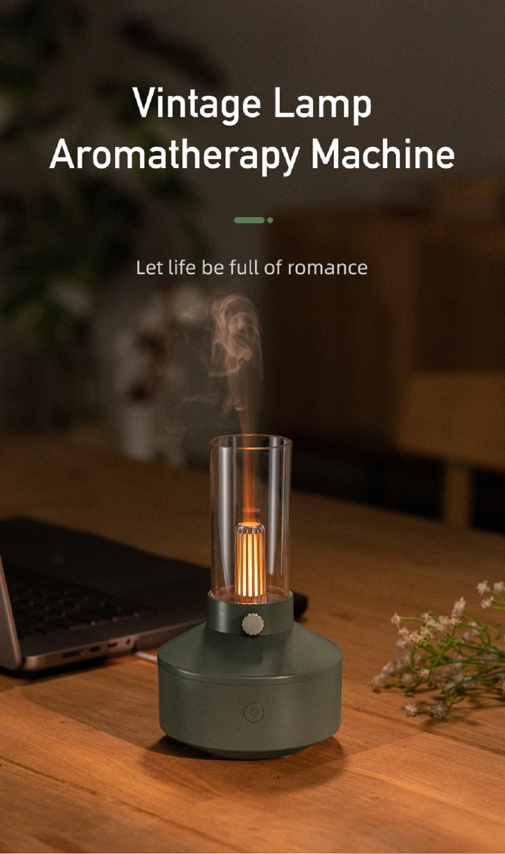PickMeYA Candlelight Aroma Diffuser Portable Essential Oil Diffuser Noiseless USB Plug-in Desktop ambience Candlelight Home Aroma Diffuser Humidifier