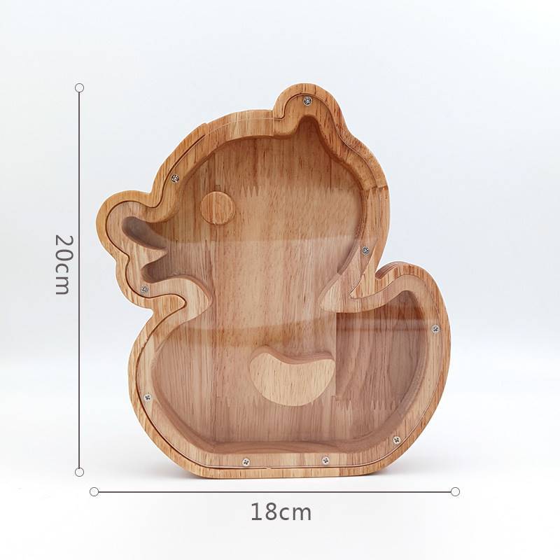 Animal Solid Wood Piggy Bank: Personalized, Large Capacity Wooden Coin Saving Money Box - A Creative and Varied Collection of Transparent Piggy Banks, The for Children