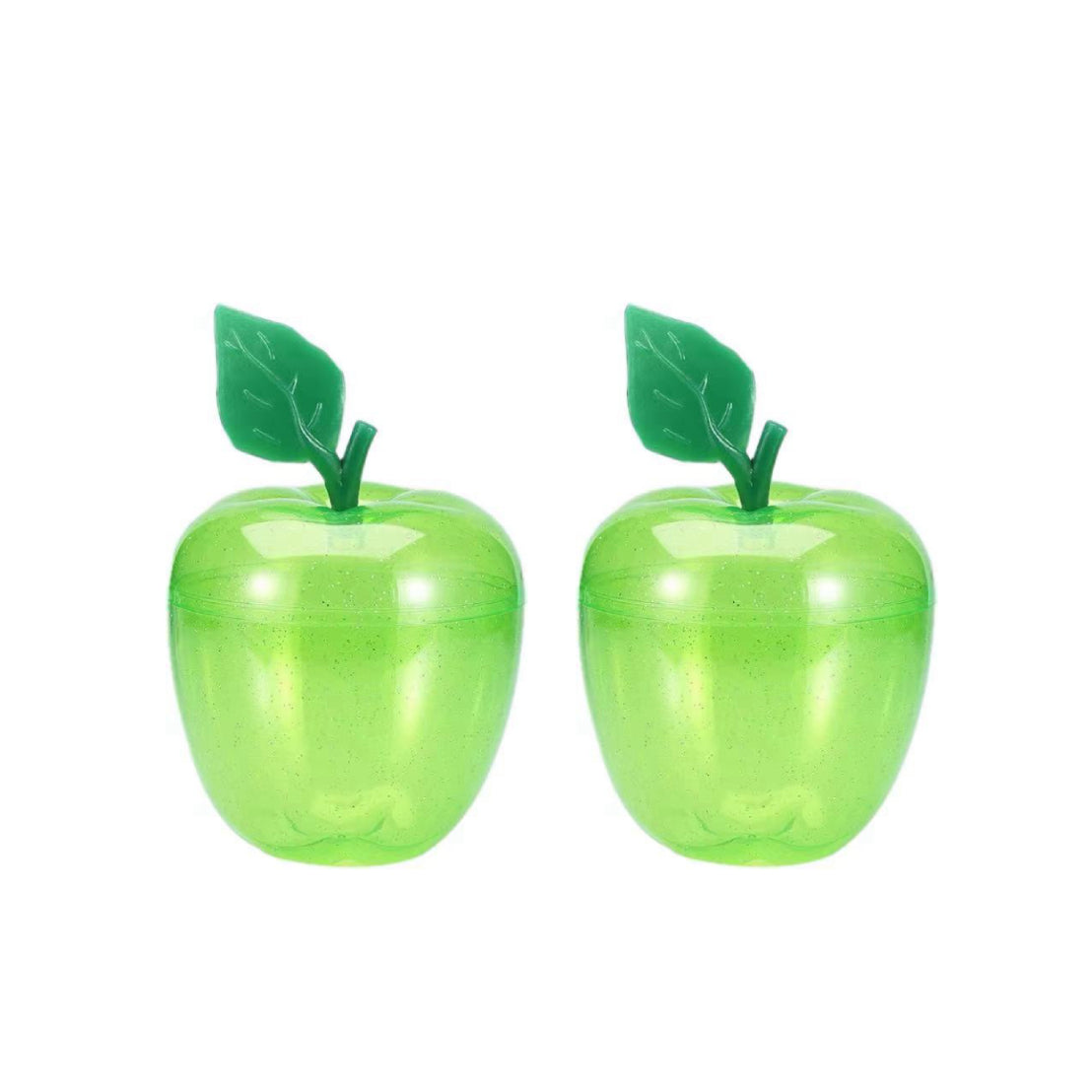Plastic Solid Color Apple Candy Gift Box, 2-Pack, Christmas Eve Halloween Candy Jar Packaging Box, Holiday Surprise Gift Home Decor Ornament