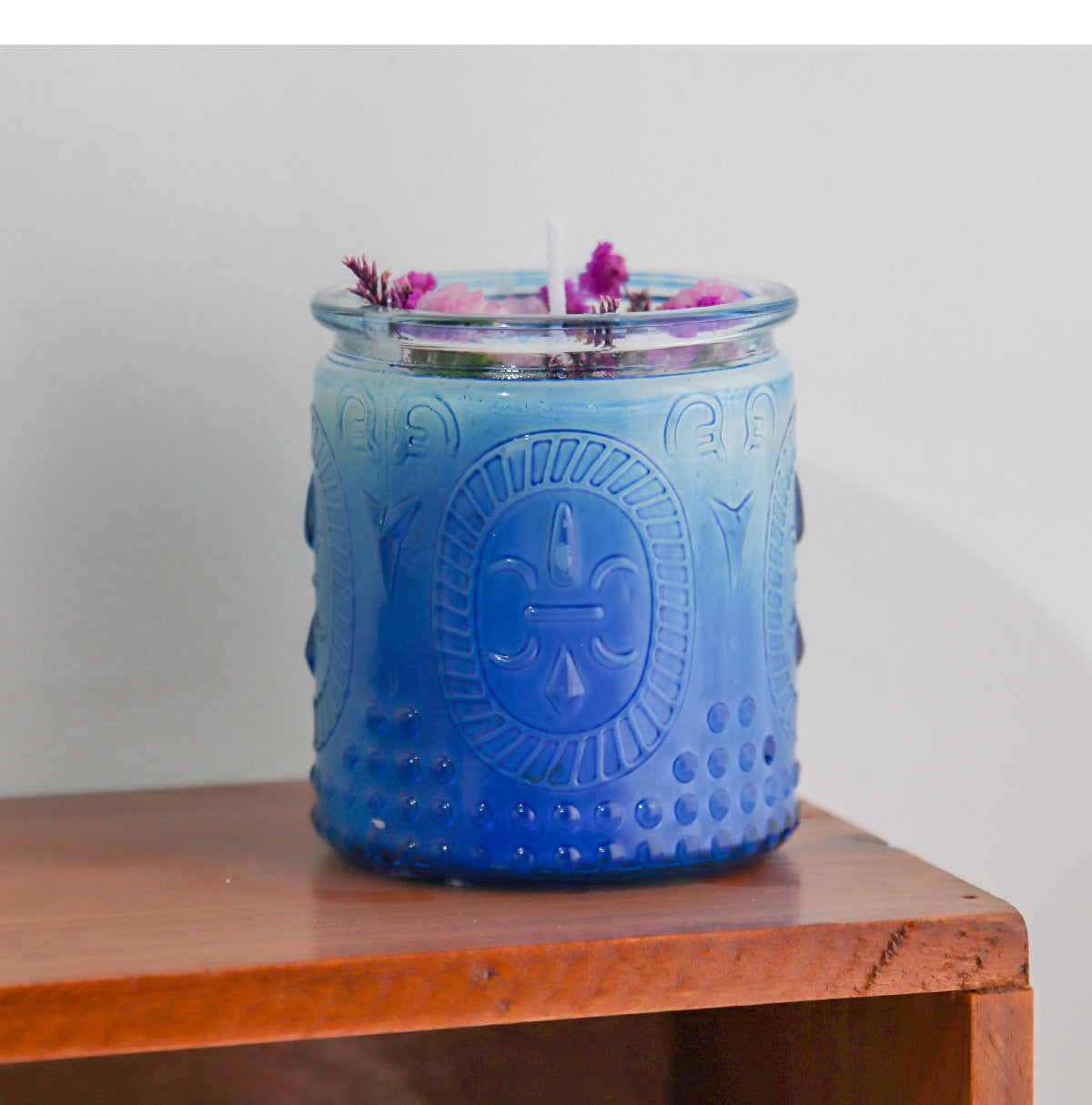 手作りのエッチングガラスカップ – 絶妙なデザインのDIYアロマセラピーキャンドルコンテナ、2.36インチ*2.76インチ。