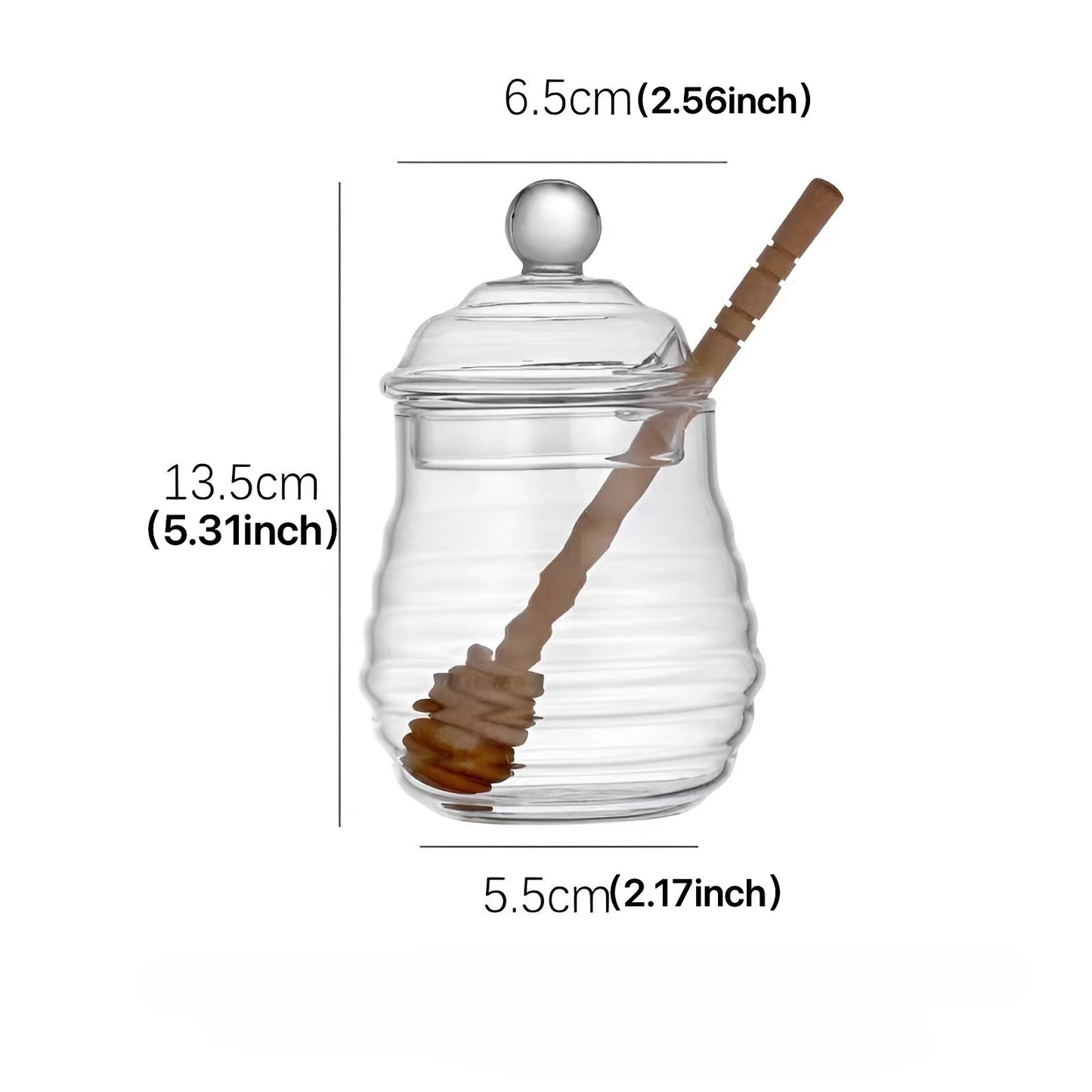High Borosilicate Glass Honey Jar, 6 Styles, Transparent Stirring Stick Honey Packaging Bottle, Creative Syrup Jam Jar, for Home Kitchen Storage Container