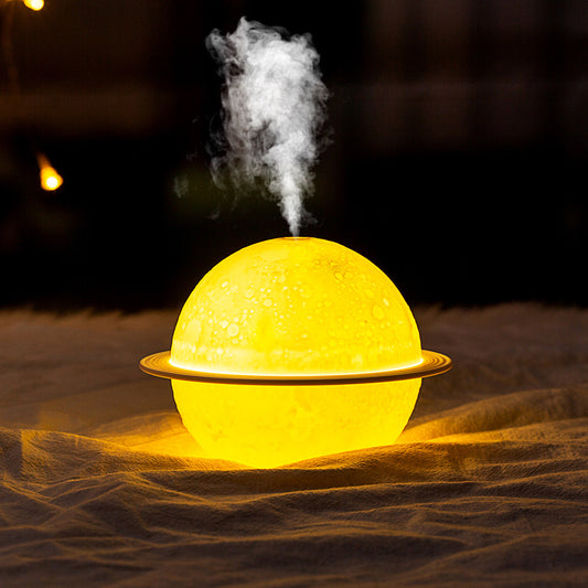 Creative Planet Lamp Humidifier with Moon LED Night Light, USB Moon Lamp Humidifier, Ideal for Bedroom, Study, Children, Men, Women, Gift, 5.43 x 5.43 x 4.13 Inches
