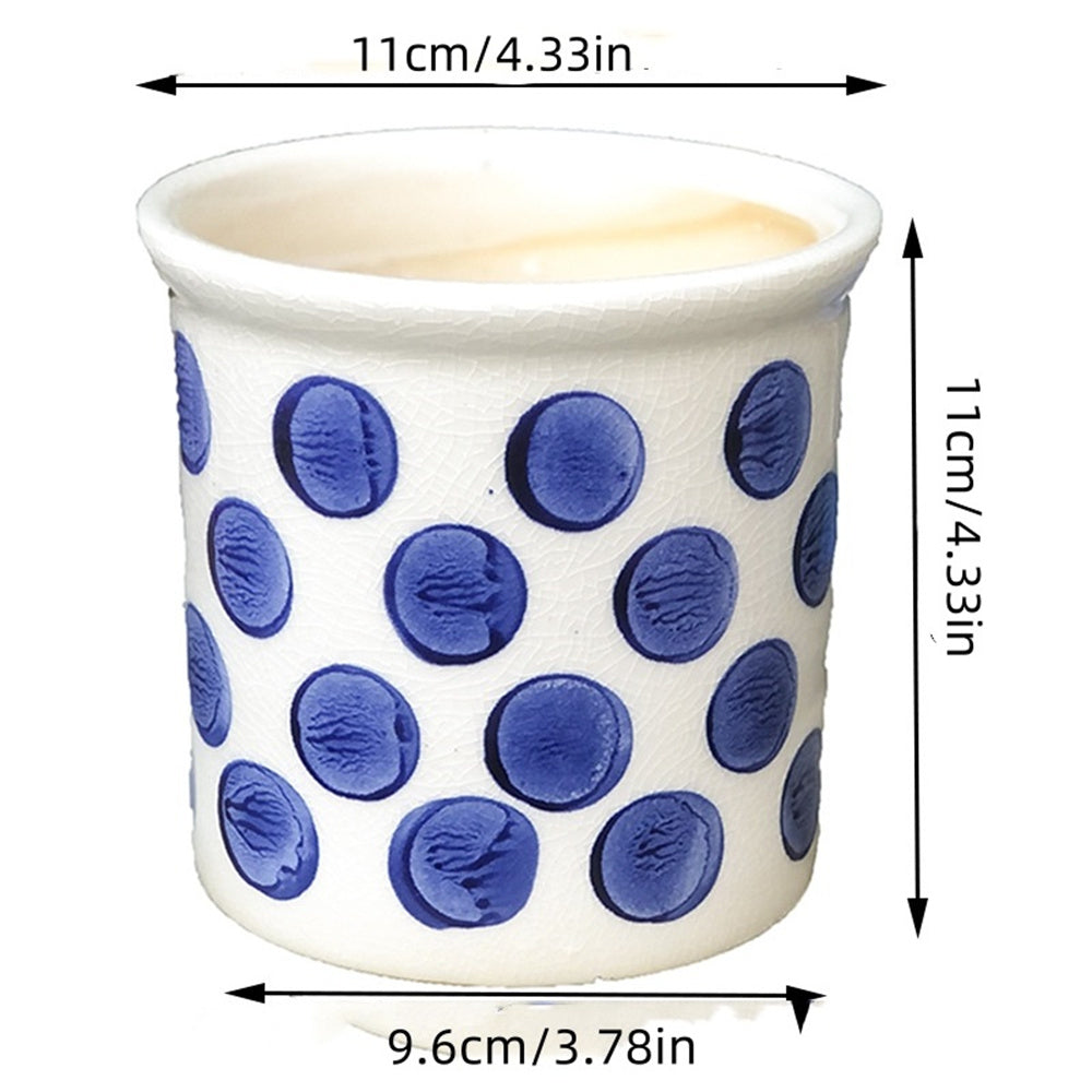 Mediterranean Blue and White Moorland Ceramic Flower Pot: A Charming Addition to Your Home Garden Décor Collection