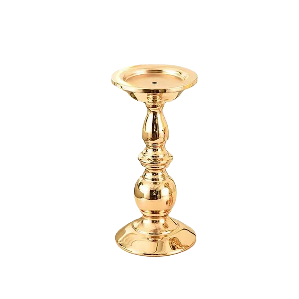PickMeYA アメリカンスタイル ゴールドアイアン キャンドルホルダー テーブル雰囲気装飾 金メッキ燭台 結婚式 ダイニングテーブル パーティーデコレーション (1個) 