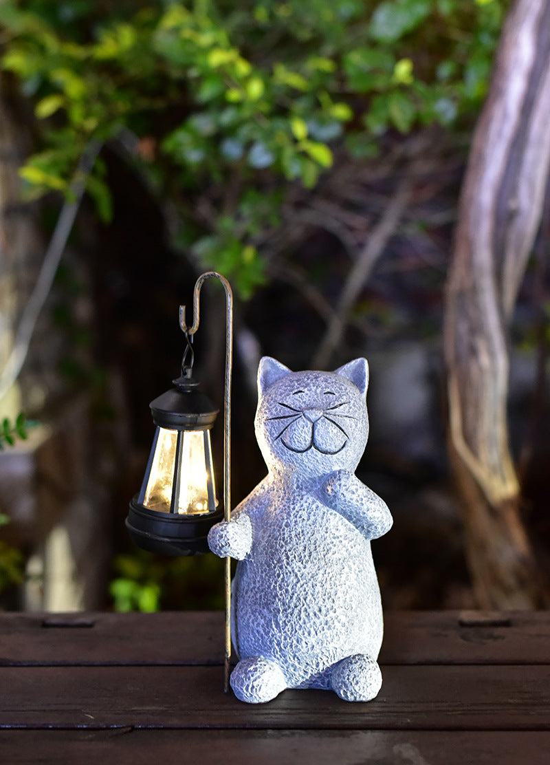 Add Whimsical Charm to Your Outdoor Space with Solar-Powered Cat Figurine Lights - Adorable Décor for Garden, Patio, and Pathways