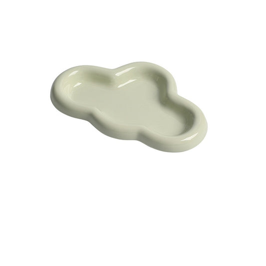 Elegant Ceramic Display Platter for Home Décor and Serving Dishes， Cute Cloud Trinket Dish