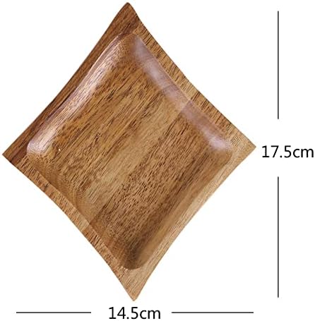 PickMeYA 木製ラブディッシュ: 不規則な形、リビングルーム、コーヒーテーブル、寝室用のシンプルで素朴な室内装飾 - オリジナルウッドカラー、5.12 x 5.91インチ、2個セット