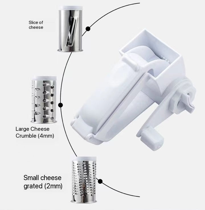 Hand-Cranked Rotating Cheese Grater with Multiple Shredding Functions - Premium Quality Stainless Steel - Easy to Use and Clean - Perfect for Kitchen Enthusiasts and Culinary Creations