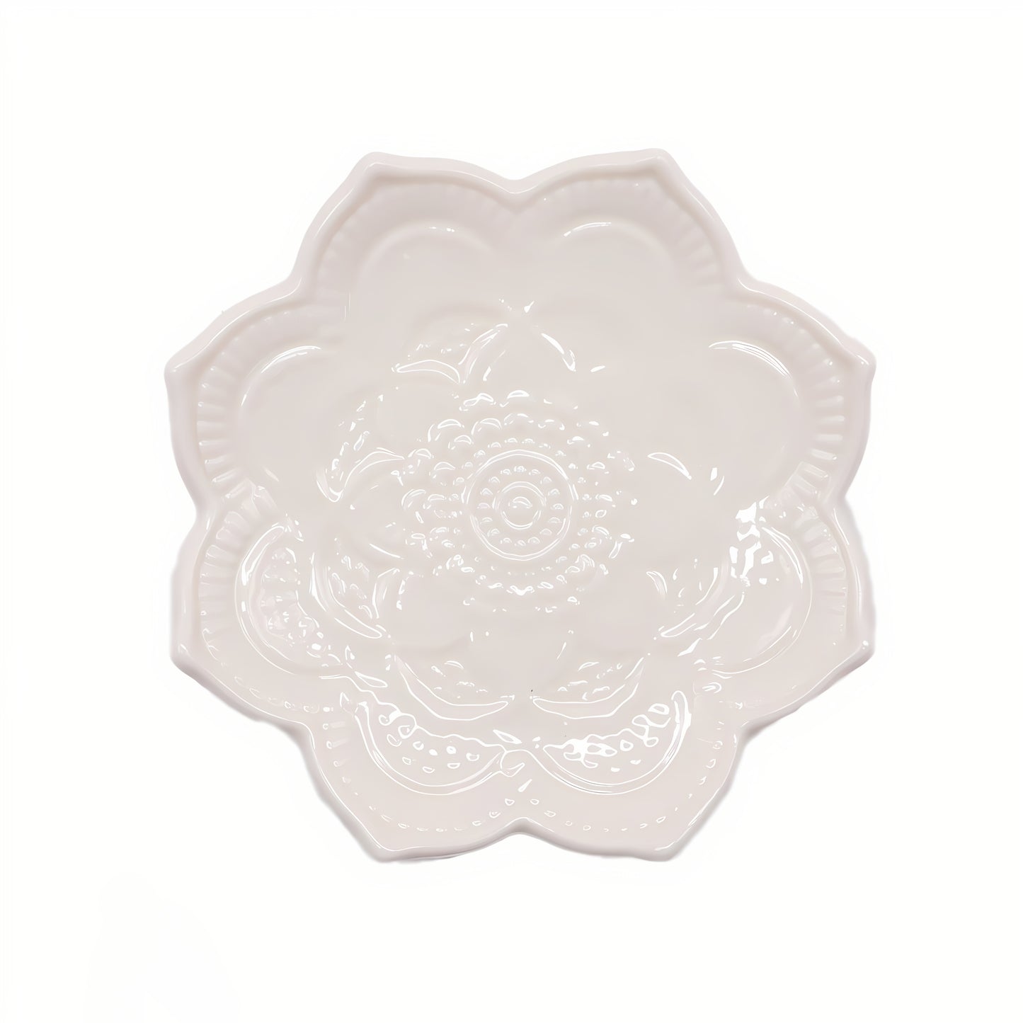 Gilded Lotus Mantra Plate, 3.94 x 0.59 x 3.94 Inches, Ceramic Ring Jewelry Tray Desktop Jewelry Organizer Dish, Valentine's Day Gift for Women, Romantic Birthday Present for Loved Ones