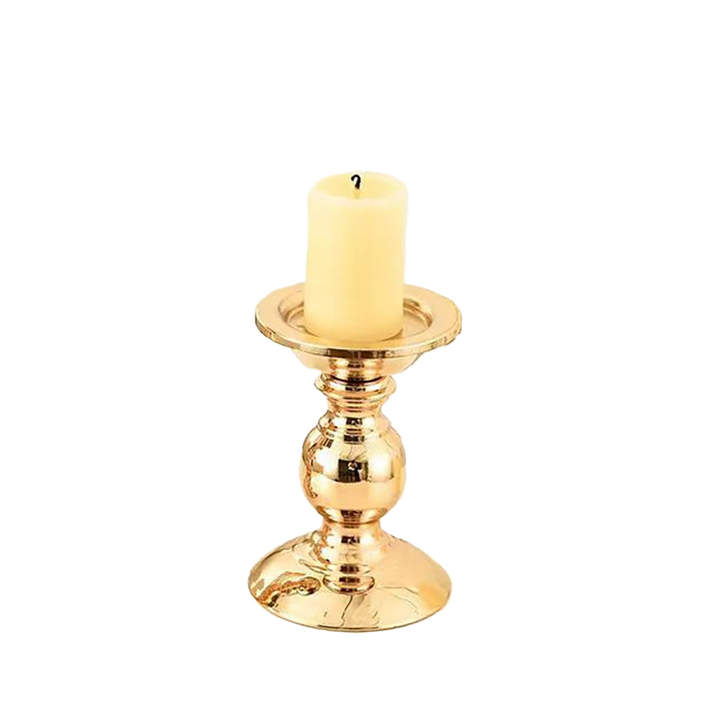 PickMeYA American-Style Gold Iron Candle Holder, Table Ambiance Decor, Gilded Candlestick for Wedding, Dining Table, Party Decoration(1 Piece)