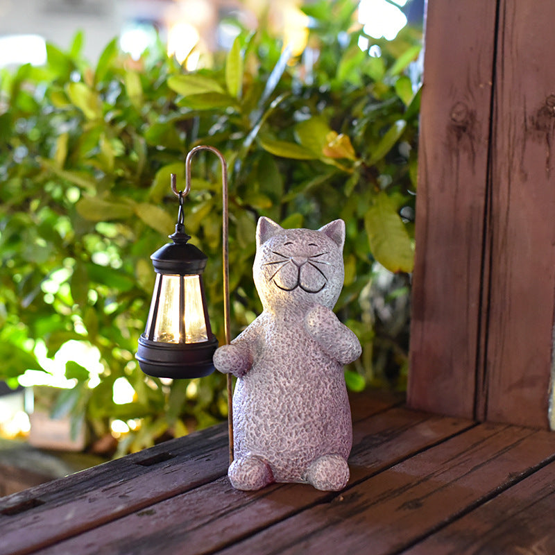 Add Whimsical Charm to Your Outdoor Space with Solar-Powered Cat Figurine Lights - Adorable Décor for Garden, Patio, and Pathways