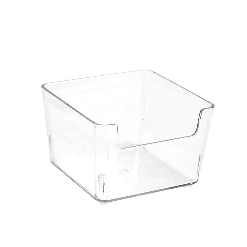 透明な正方形の小型収納ボックス - 多用途で省スペース、3.78インチ*3.78インチ*2.44インチ。