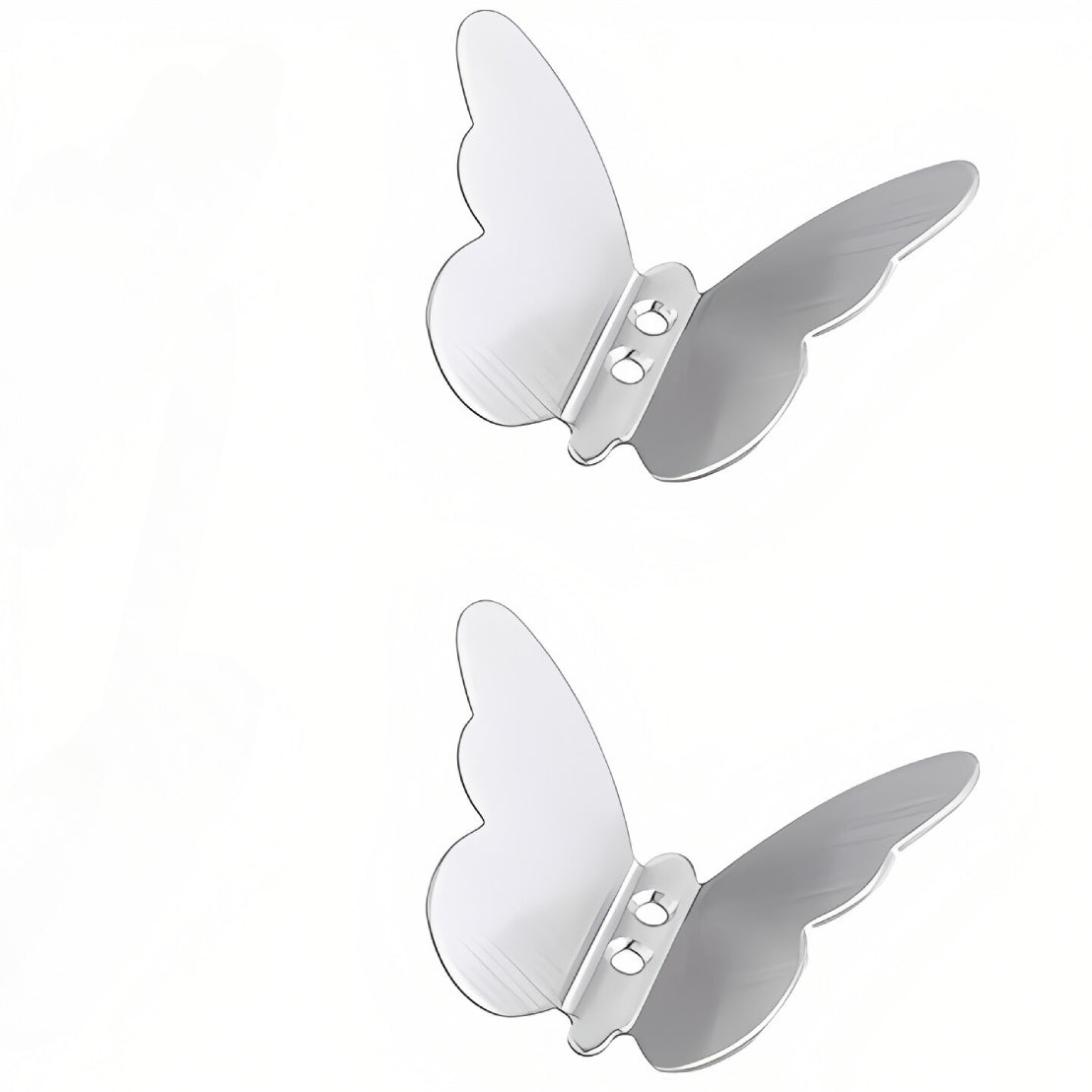 Stainless Steel Butterfly Coat Hook, 2.95 x 2.05 Inches, Bedroom Decorative 3D Butterfly Single Hook Bathroom Door Hanger, Wall Mounted, 2-Pack