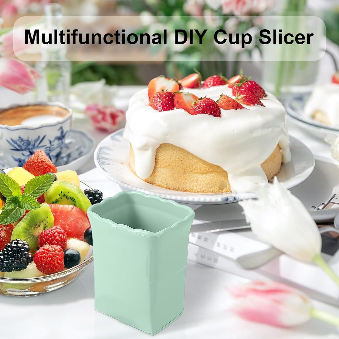 Strawberry Cutter and Slicer Set - Easy-to-Use Fruit Chopper with Precision Blades - Perfect for Creating Beautiful Fruit Platter and Dessert Garnishes - BPA-Free and Top-Rack Dishwasher Safe - Great Kitchen Accessory for Entertaining and Daily Prep