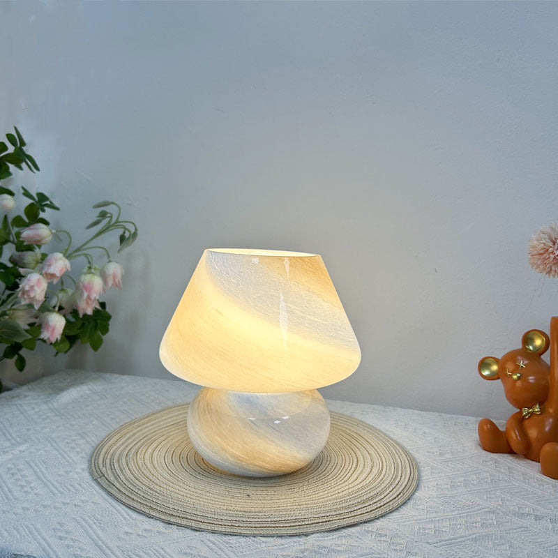 Vintage European-Style Mushroom Table Lamp, Popular Among InfluencersMushroom Lamp for Area No Plug, Decorative Lamp for Tabletop/Corner/Entryway/Stairway/Bathroom/Fireplace