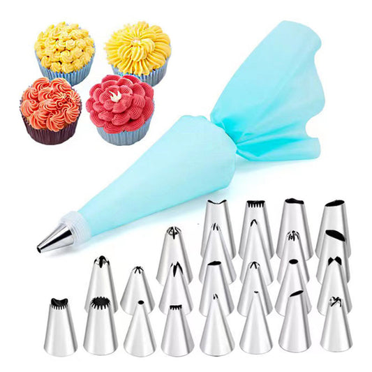 Premium 24-Piece Stainless Steel Pastry Tips Set - Durable Icing Decorator Nozzles for Cakes and Baking