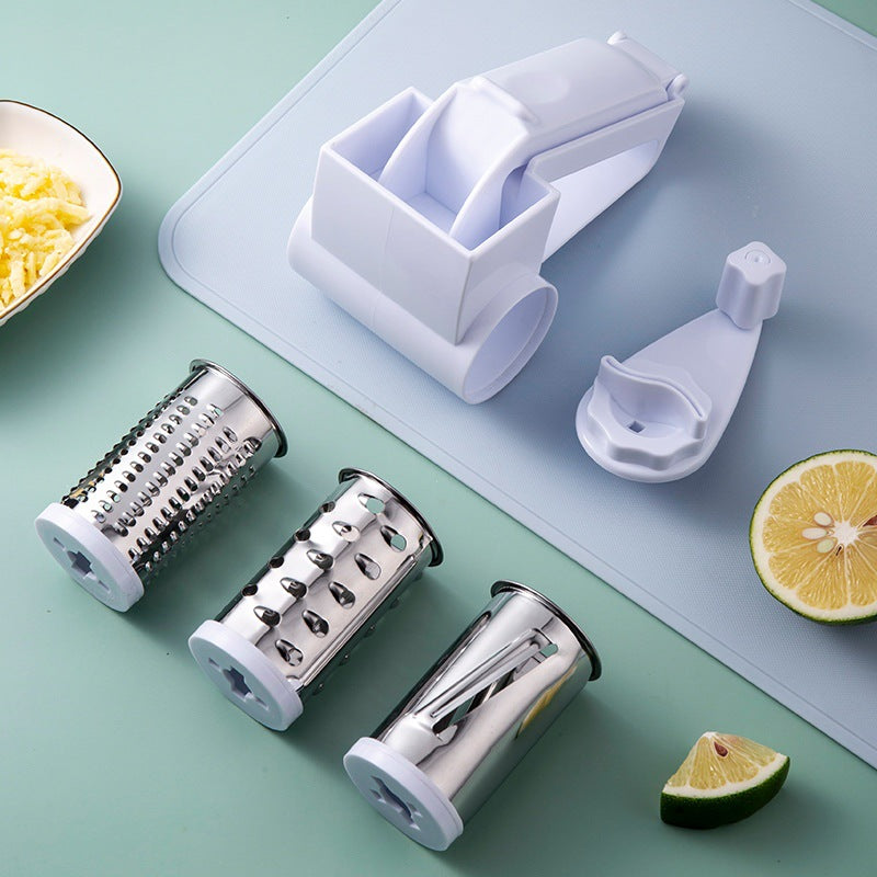 Hand-Cranked Rotating Cheese Grater with Multiple Shredding Functions - Premium Quality Stainless Steel - Easy to Use and Clean - Perfect for Kitchen Enthusiasts and Culinary Creations