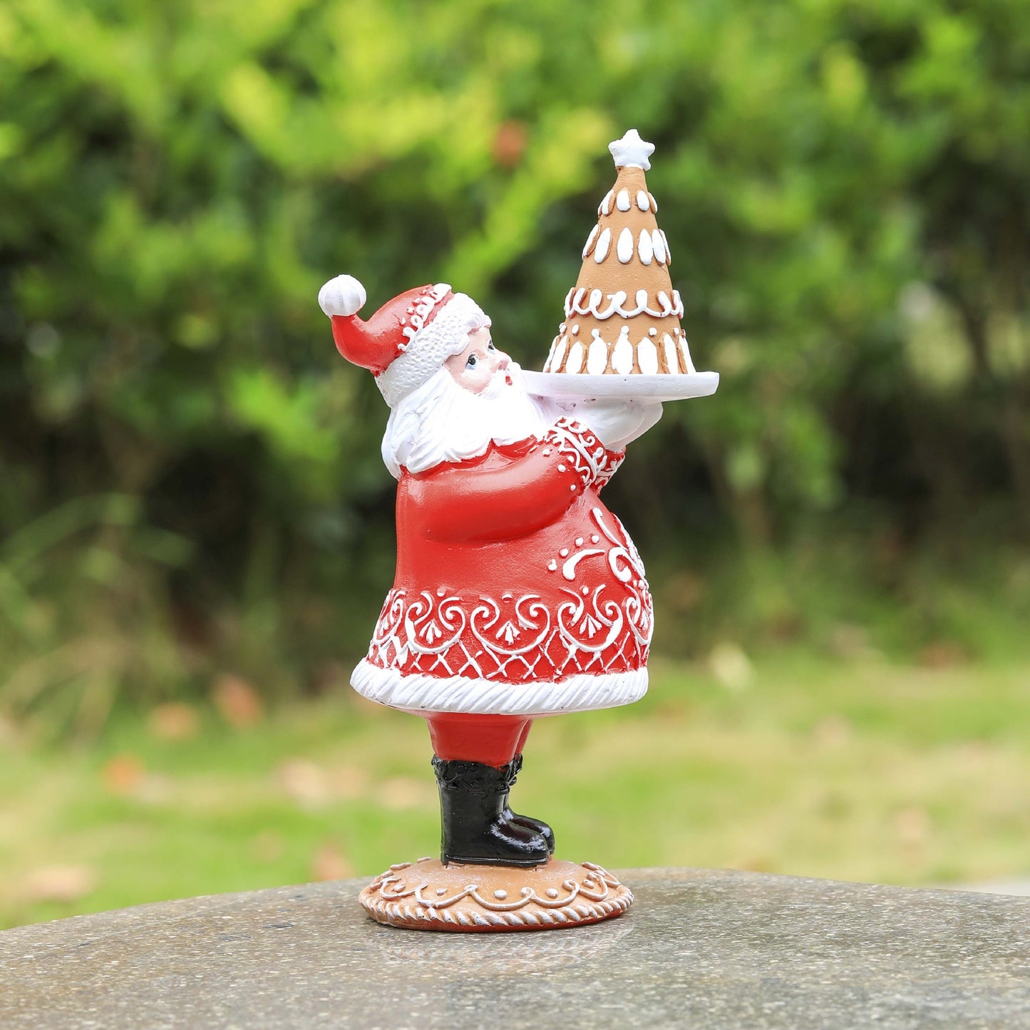 Handmade Christmas Couple Resin Decoration: Infuse Festive Magic into Your Outdoor, Bedroom, Living Room, and Study - Red - 2.8 * 3.8 * 7.7 inches，Set of 2