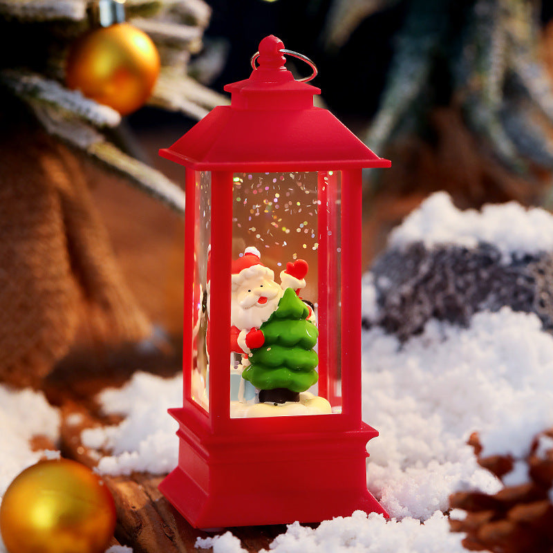 Holiday Santa Claus Telephone Booth Portable Mini Night Light from The Confetti Series: Battery-Powered Festive Decor with Timer for Tabletop Centerpieces and Home Decoration ，2x2x4.7 inches
