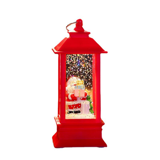 Holiday Santa Claus Telephone Booth Portable Mini Night Light from The Confetti Series: Battery-Powered Festive Decor with Timer for Tabletop Centerpieces and Home Decoration ，2x2x4.7 inches