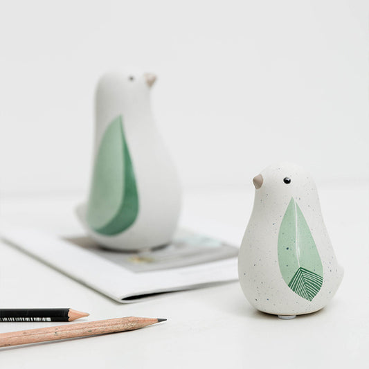 Ceramic animal Bird Decoration Room tabletop Craft Gift (set of 2)