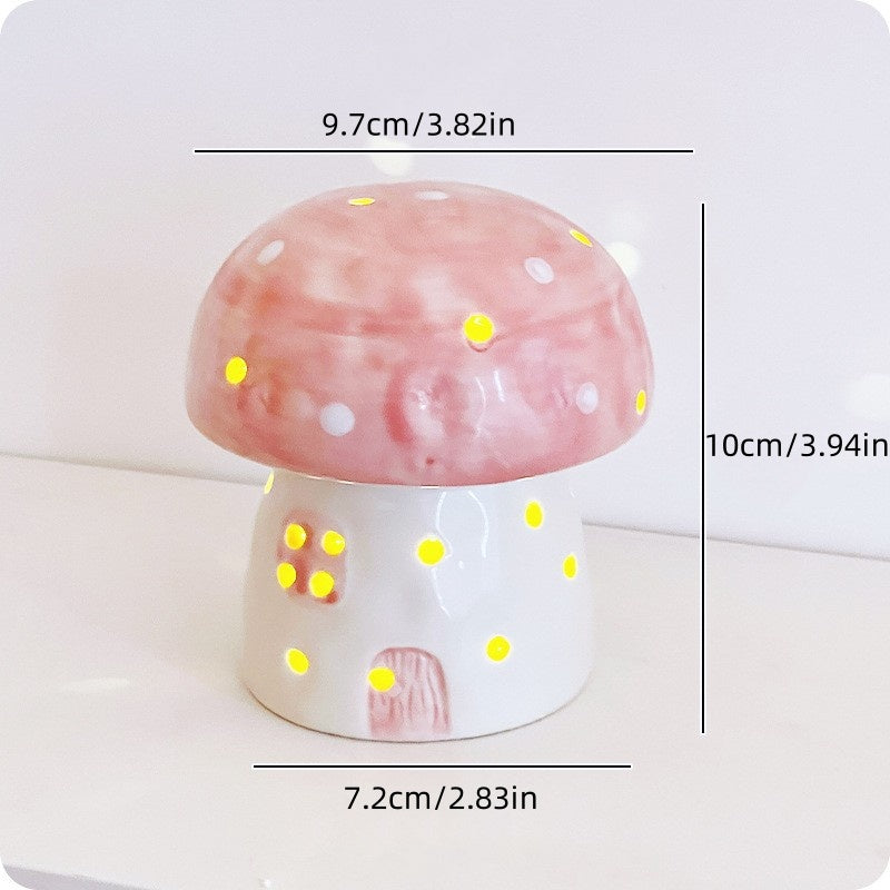Mushroom Night Light: Ceramic Bedside Lamp & Adorable Decor for Kids, Girls, Perfect Birthday Gift for Friend