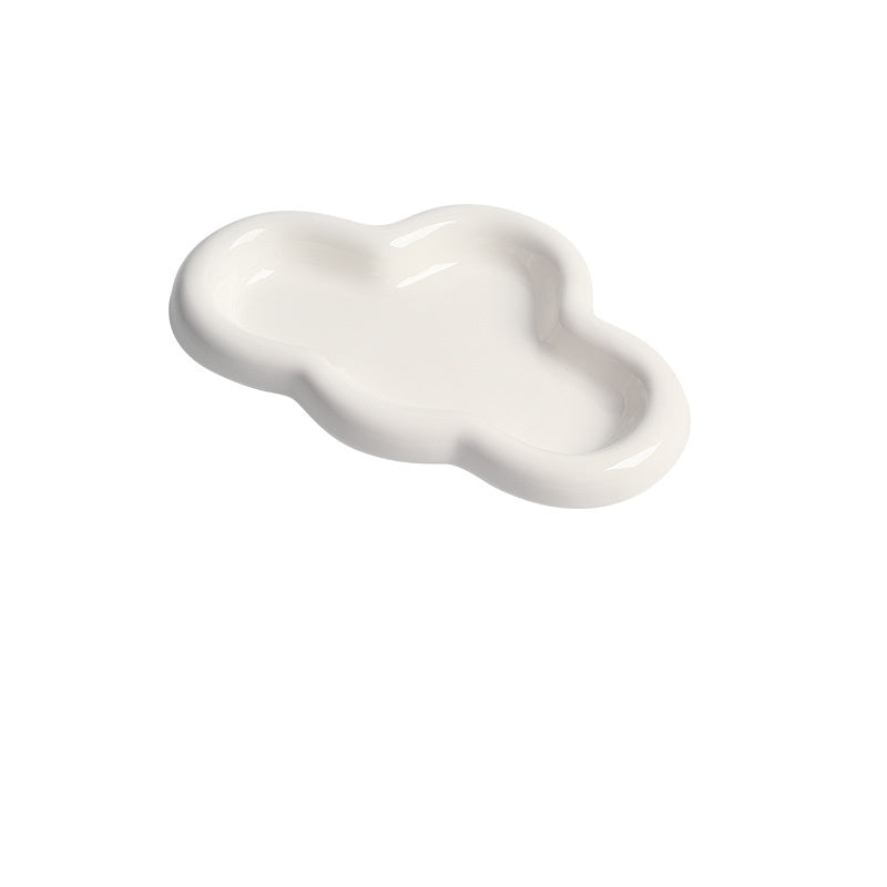 Elegant Ceramic Display Platter for Home Décor and Serving Dishes， Cute Cloud Trinket Dish