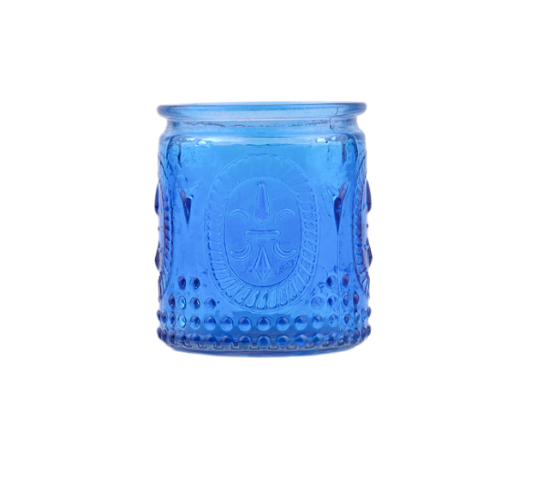 手作りのエッチングガラスカップ – 絶妙なデザインのDIYアロマセラピーキャンドルコンテナ、2.36インチ*2.76インチ。