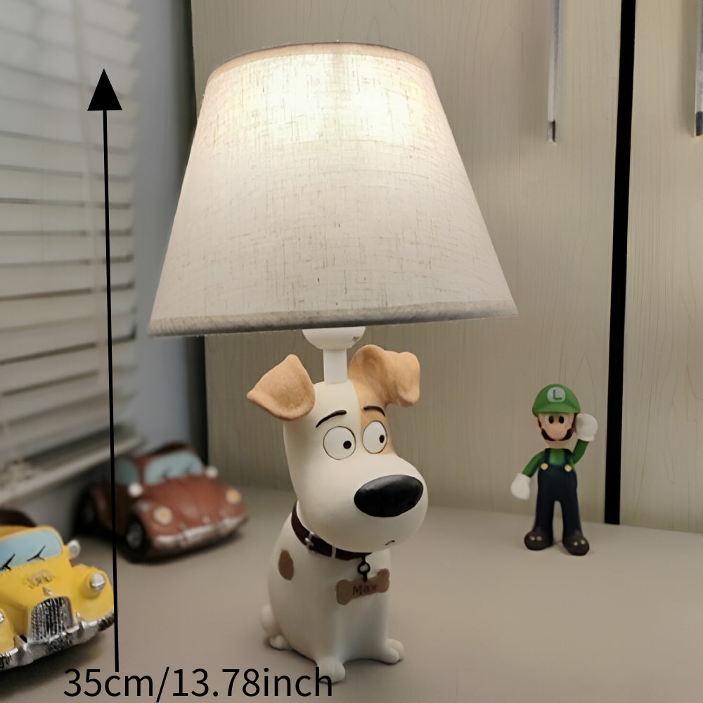 Cute Cartoon Puppy Table Lamp, 3D Bedside Lamp for Children's Bedroom, Plug-in Rechargeable Remote Control Dimmable Night Light for Boys, Ideal Gift for Kids, 13.78 Inches Tall