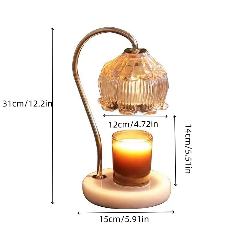 Marble Melt Wax Warmer - Elegant Home Fragrance Decor,Electric Dimmable Candle Warmer Light