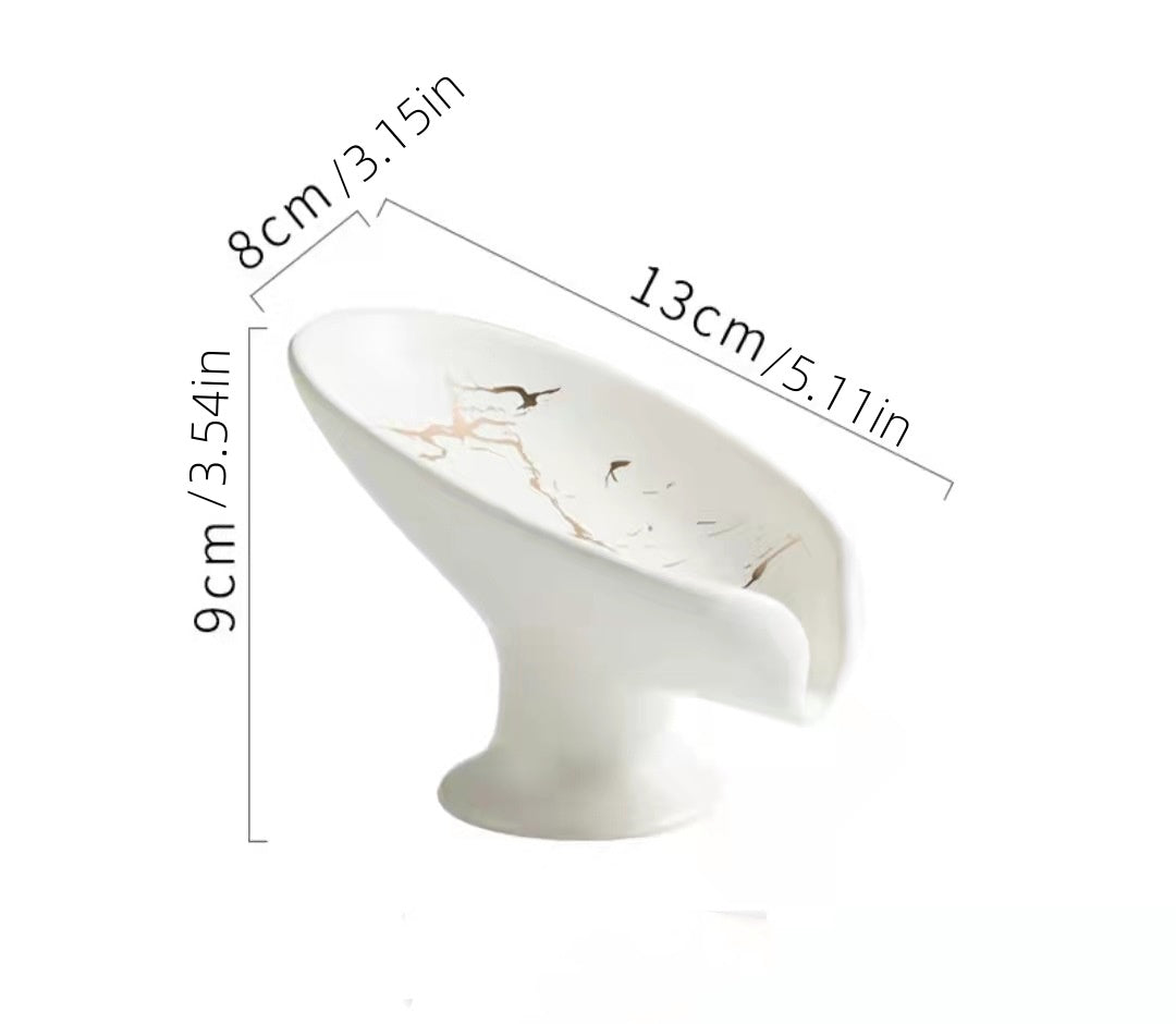 Elegant Ceramic Soap Dish with Built-in Drainage - Modern Bathroom Accessory for Stylish Soap Storage - Prevents Soap Dissolving and Melting - Easy to Clean with Non-Slip Base - Perfect Gift for Home and Trave