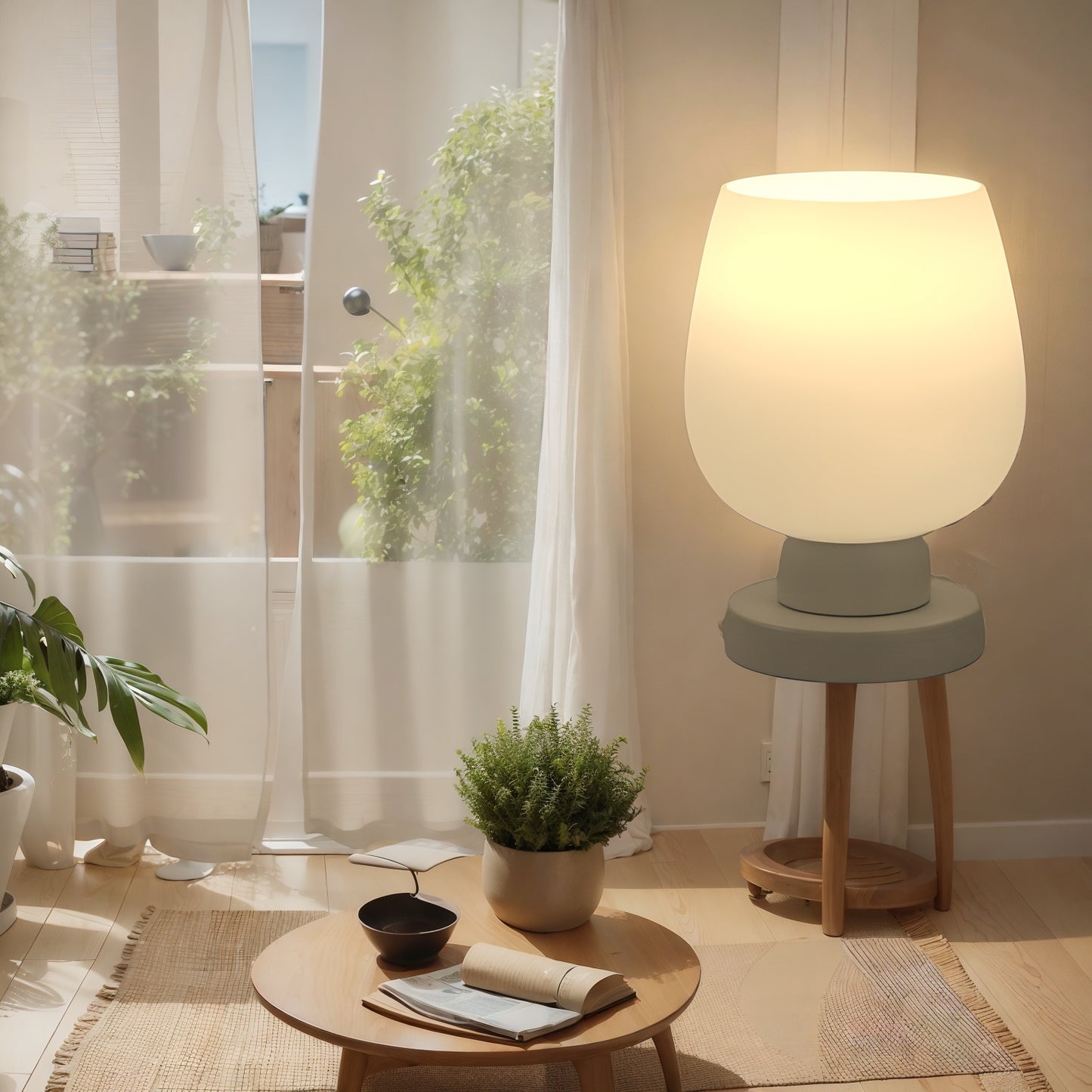 Bedroom Touch Bedside Lamp with 2 USB Plugs and Adjustable Touch Control, Bedroom Study Decorative Nightlight with Opal Glass Lampshade