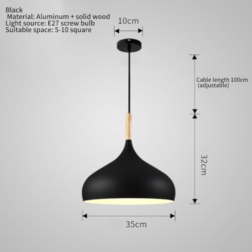 PickMeYA Nordic Style Pendant Light for Restaurants, Vintage Creative Lampshade, Modern Pendant Light for Self-Service Restaurants, Bars, Cafés, Retro Decor Hanging Light